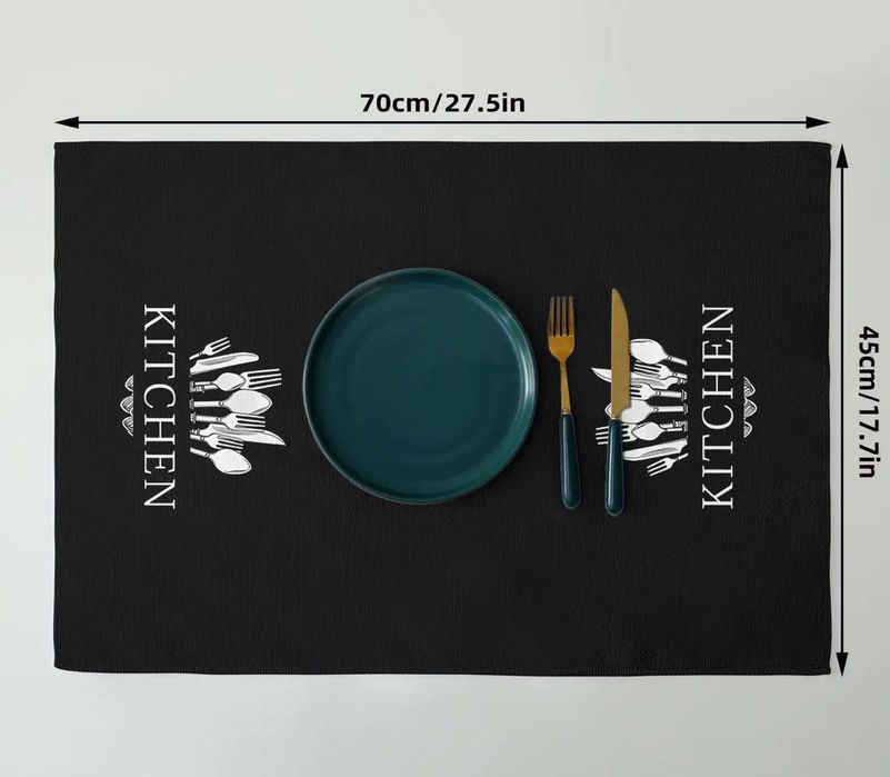2 Toalhas de Cozinha Pretas