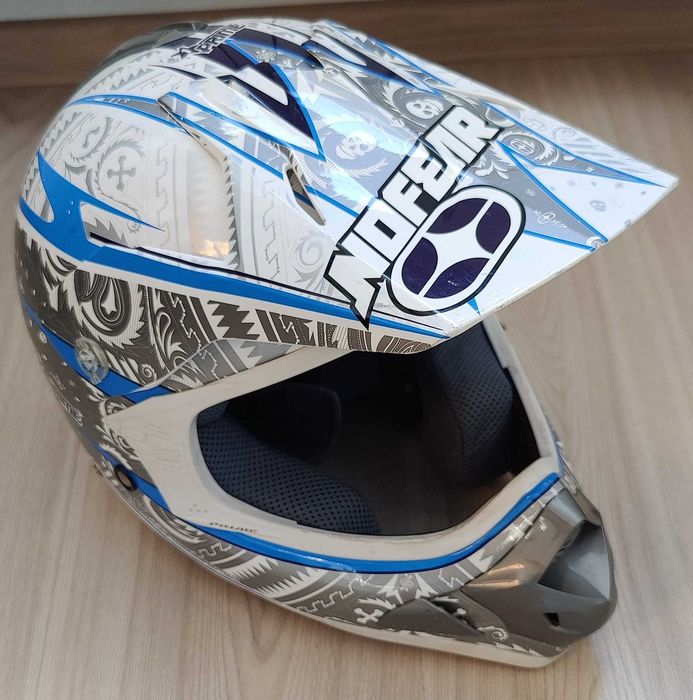 Kask No Fear Prime EVO PAISLEY White roz. M cross enduro biały