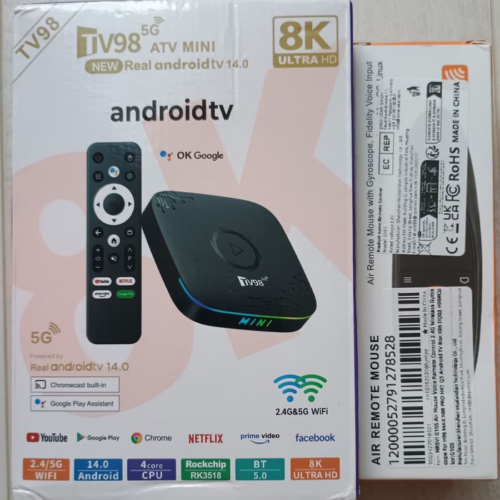 Android mini TV 98 RK3518Netflix YouTube HDMI IP TV aplikacje