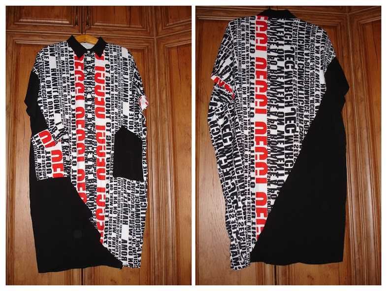 СУКНЯ оверсайз з принтом. КОСТЮМ жін. 46-48 р. бордовий з вишивкою.