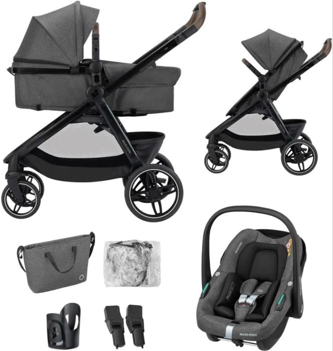 Maxi-Cosi Zelia S Trio (carro, ovo, alcofa/assento, saco) – Excelente Estado