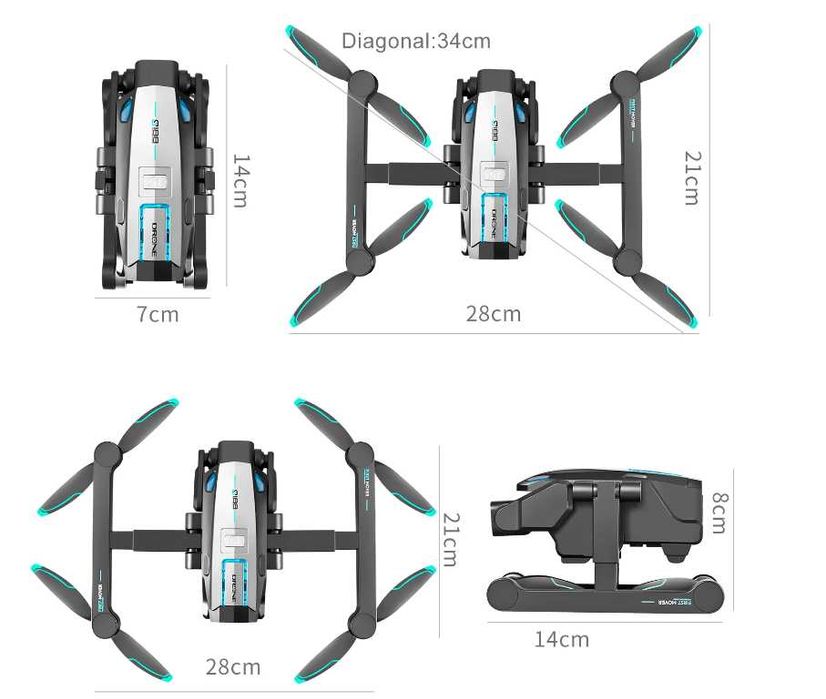 Dron S188 Kamera WIFI 2000m GPS 3X Bateria UNIKANIE PRZESZKÓD