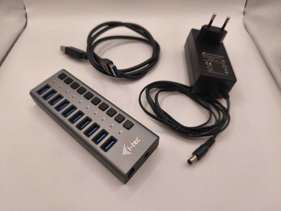 i-tec U3CHARGEHUB10 Hub USB 3.0 10-portowy Aktywny + Zasilacz