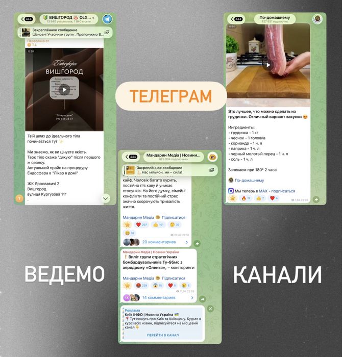 Просуваємо / ведемо телеграм канали, розкручуємо канали з нулю теж