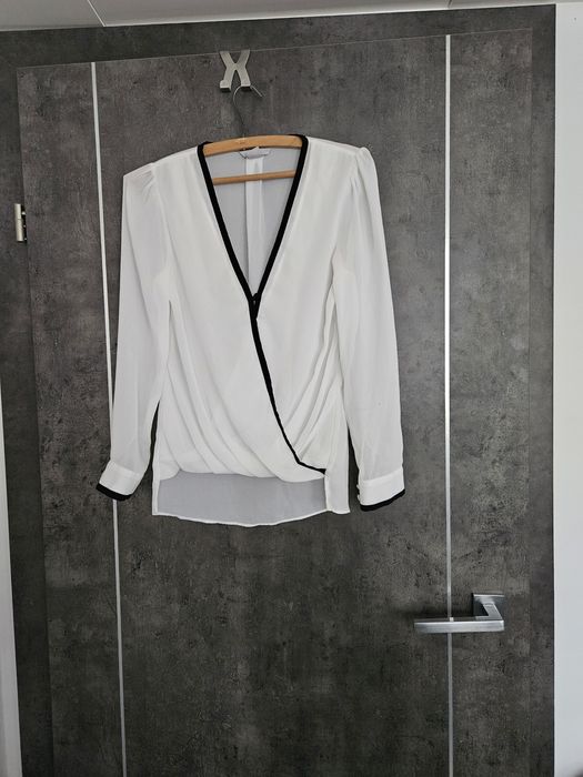 Bluzka kopertowa koszula H&M 32 XS xxs