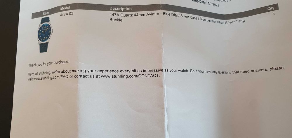 Relógio Aviator Stuhrling. EUA (novo)