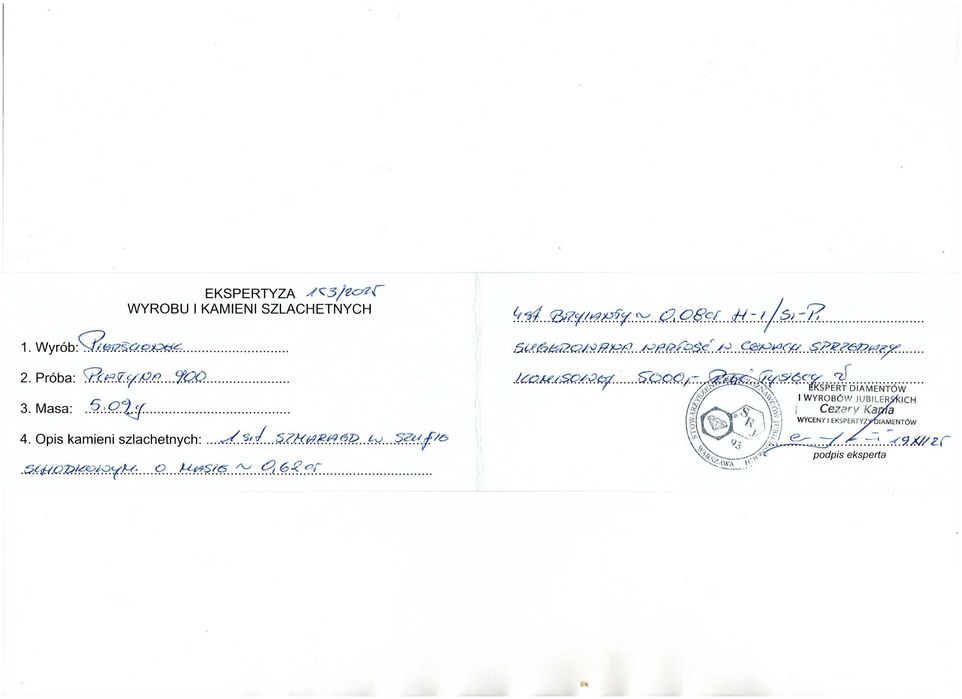 pierścionek platyna 900 szmaragd diamenty brylanty 5,09 g certyfikat