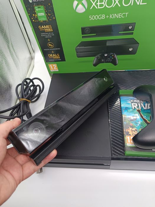 konsola xbox one 500gb czarny + pad + gra + kinect + karton double box
