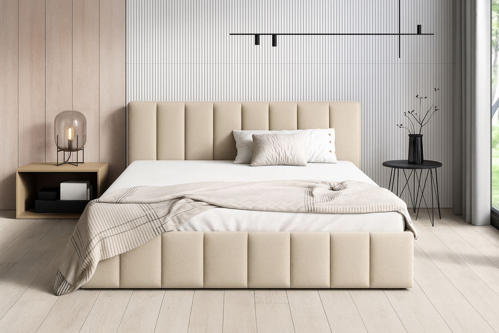 Łóżko tapicerowane ROKO z pojemnikiem stelażem 90/120/140/160/180x200