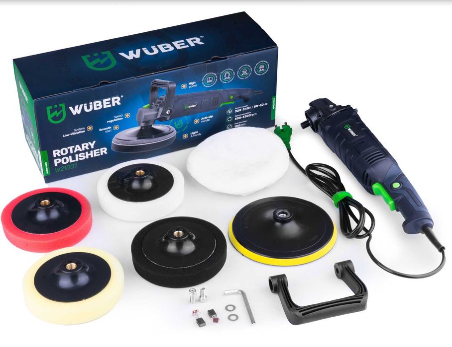Polerka samochodowa rotacyjna 2300w regulacja obrotów+zestaw gąbek