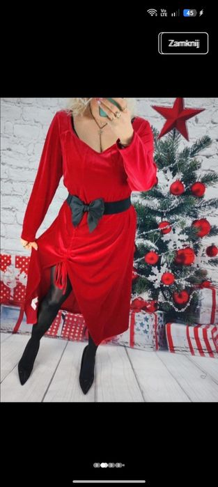 Sukienka wieczorowa welurowa 46/48