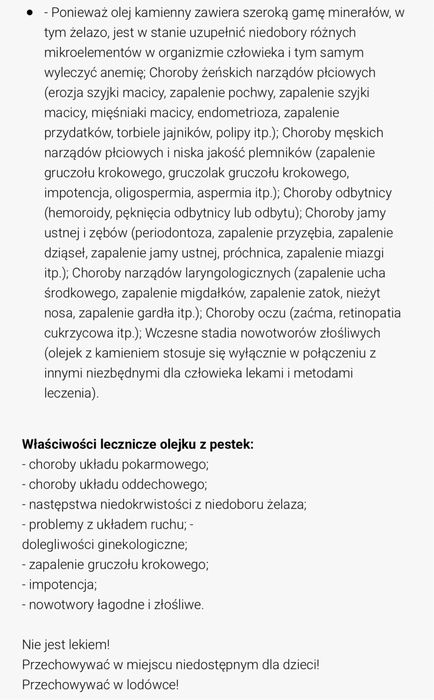 Olej Kamienny Białe Mumio Brakshun