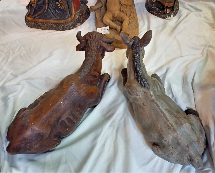 Presépio Figuras Madeira Menino Terracota