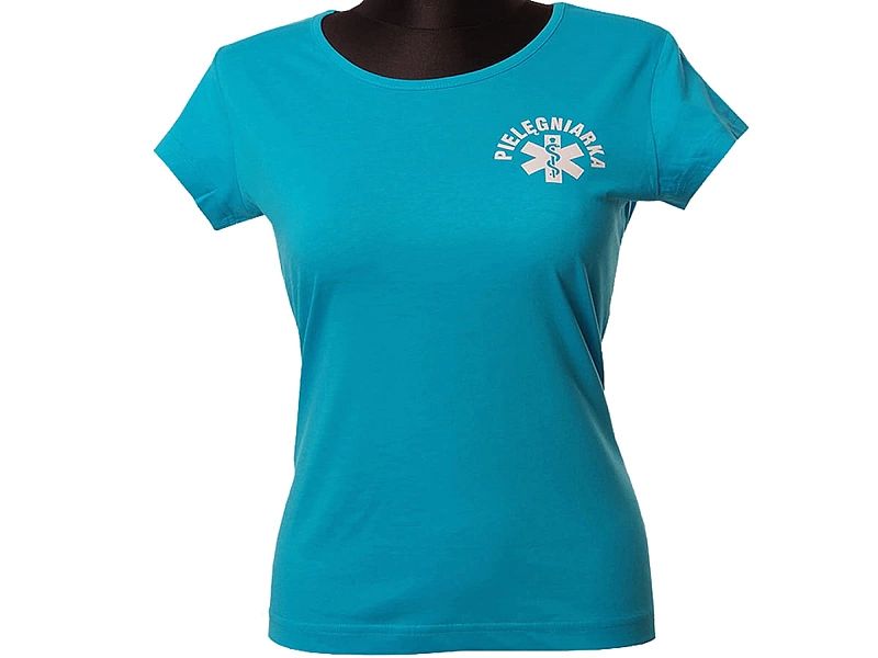 Koszulka damska PIELĘGNIARKA turkusowa (XS)