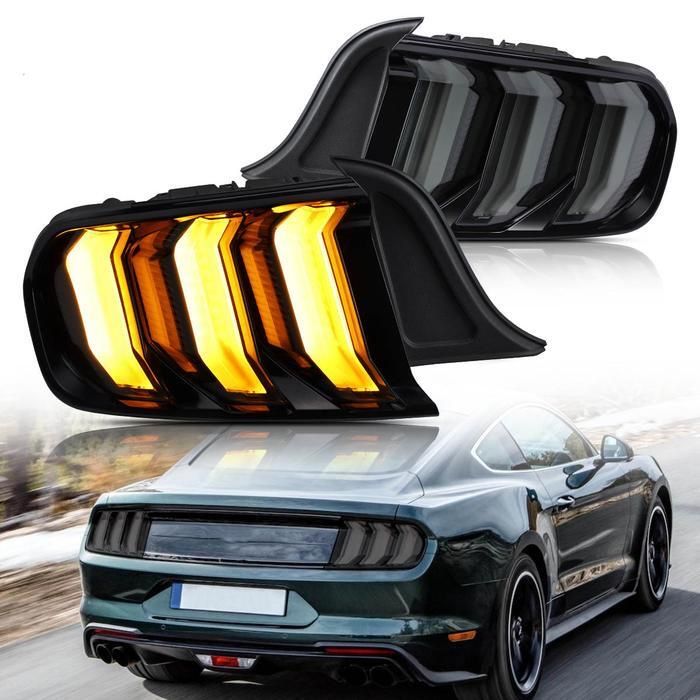 Фонари Ford Mustang 2015-2023 Оптика LED Европа Задние фары Стопы ліхтарі фонарі мустанг європа жовтий поворот поворотник желтый