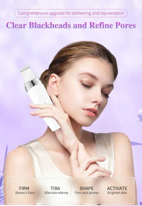 Aparelho de Limpeza Facial Ultrassónico 3 em 1 Renovador de Pele *NOVO