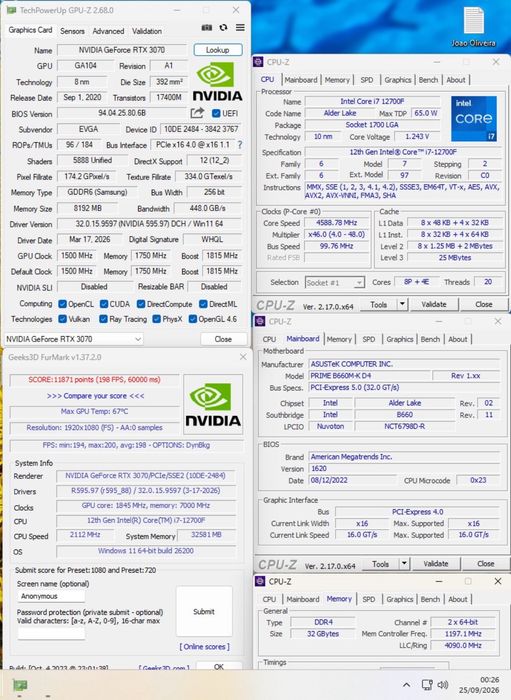 Pc gamer I7-12700F | RTX 3070 | 32GB