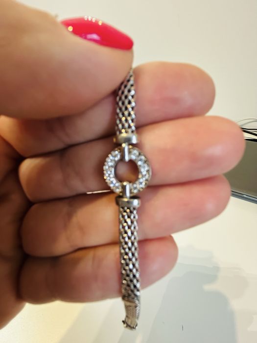 Bransoletka srebrna z imitacja diamencikow