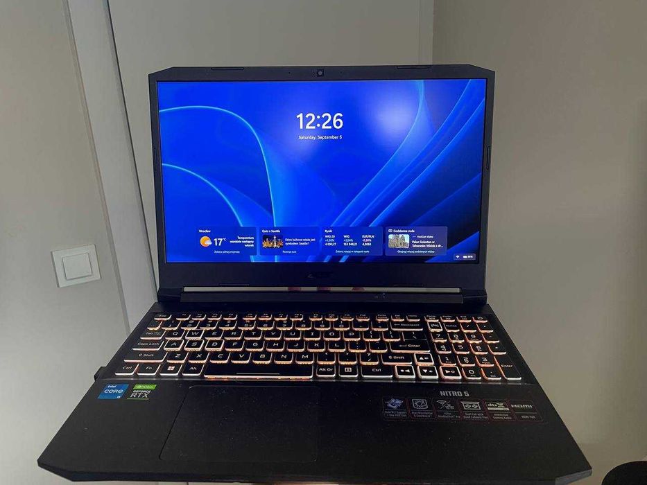 Laptop gamingowy Acer Nitro V AN515-57 (RTX3060, i5-11400H, 32gb RAM, 2x500gb SSD, 144Hz)
