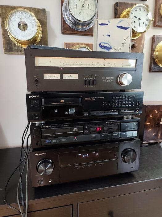 Amplituner i CD Pioneer, Radio Technics, CD Sony, Retro, Vintage