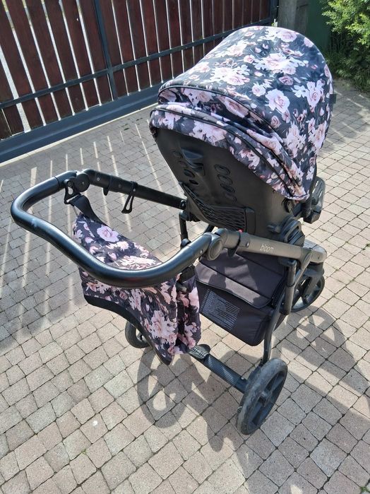 Wózek 2w1 Roan Bloom Kwiaty | Gondola + Spacerówka + Torba + Adaptery