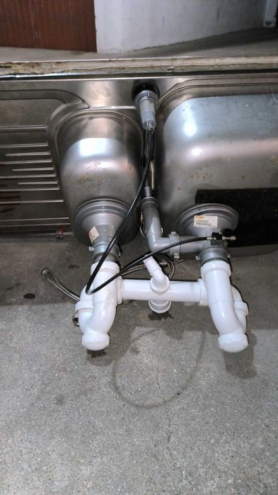 Lava-loiça inox 2 cubas + escorredor - com torneira de oferta