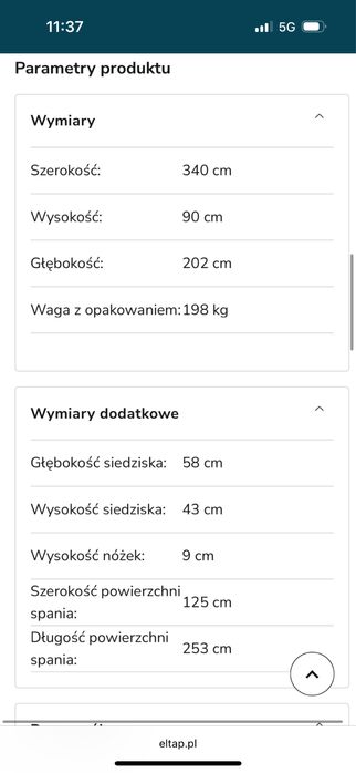 Duży narożnik z funkcją spania + pojemnik na posciel