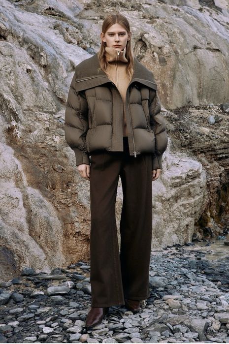 Зимова куртка пуховик колір шоколад розмір XL (на L)