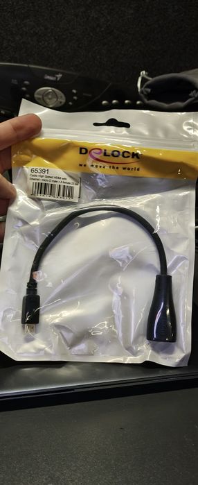 Delock Kabel High Speed HDMI with Ethernet - HDMI Micro-D męskie > HDMI-A żeńskie 23 cm