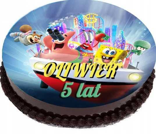 Opłatek na tort SpongeBob SquarePants (waflowy)
