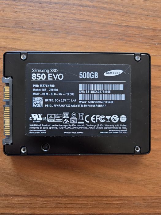 Samsung 850 EVO SSD 2.5" 512GB64750719270401121