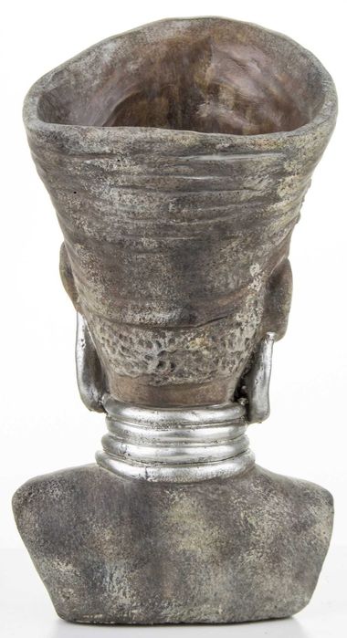 Кашпо цементне Cyrus Stone Бюст африканської дівчини 29x16x12 см