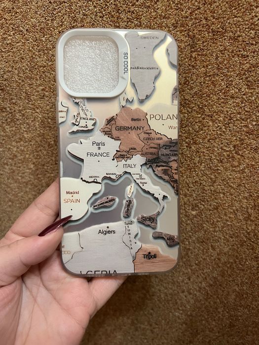 Стильний чохол з картою Європи для iPhone 13 Pro Max