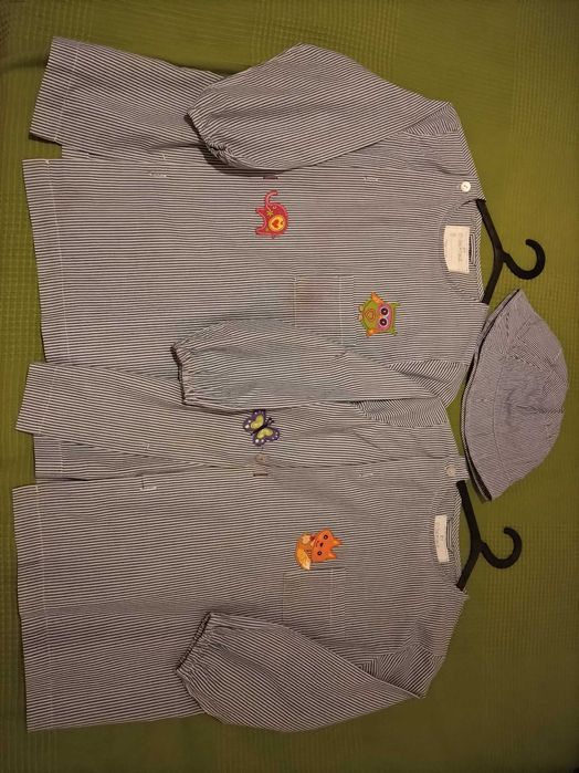 Batas/Bibes e chapéu azuis tamanho 5/6