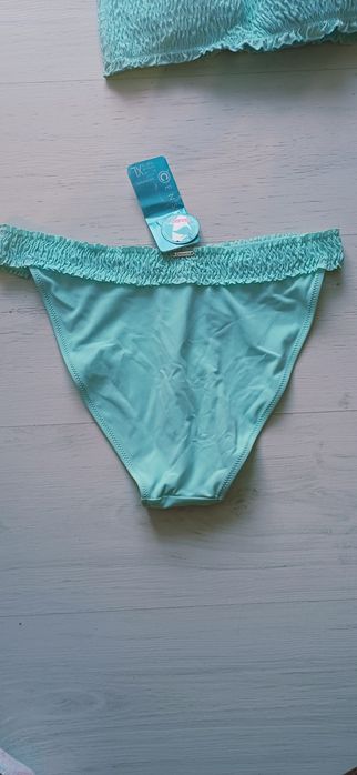 Turkusowe bikini stroj kapielowy dwuczęściowy  majtki xl stanik L nowe