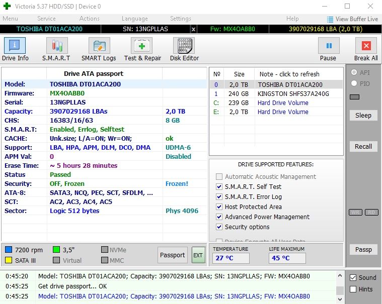 Накопитель HDD TOSHIBA 2.0TB