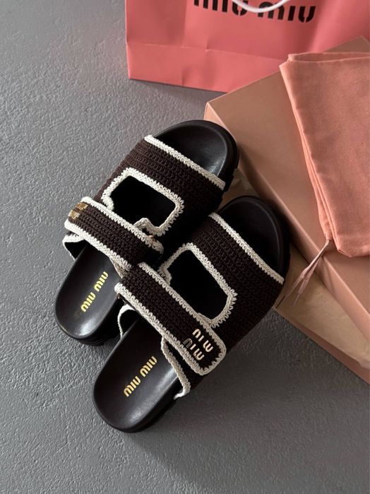 Klapki Miu Miu crochet knit