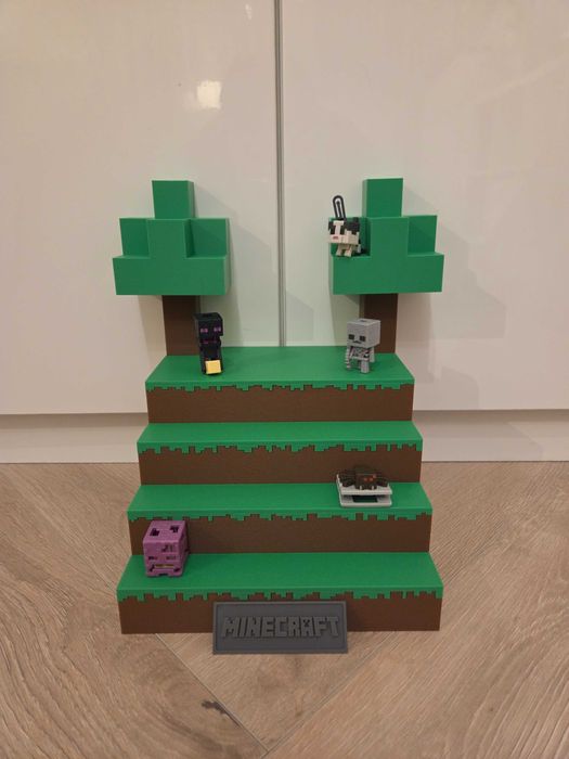 Stojak Półka Ekspozytor na figurki Kinder Joy - Minecraft