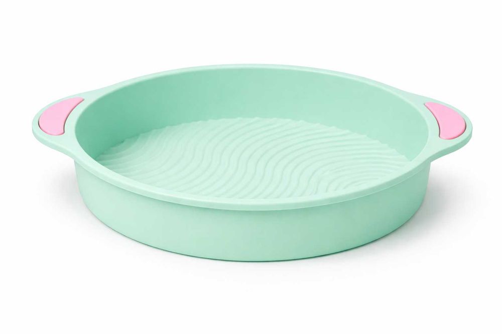 Силиконовая форма для выпечки 27,5×4 см с ручками и рельефным дном