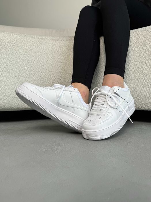 Кросівки Nike Air Force 1 Shadow Triple White premium