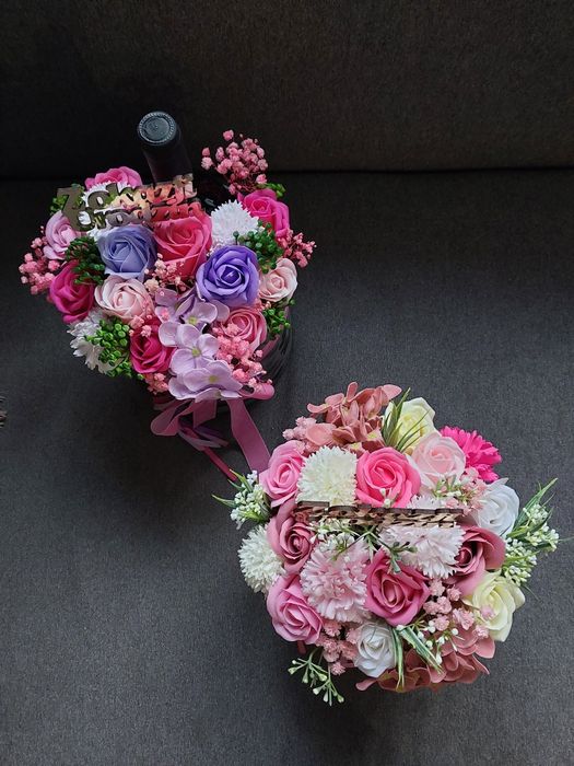 Flower box kwiaty mydlane personalizowany