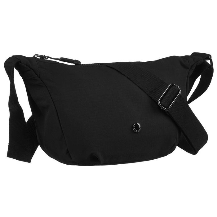 sportowa torebka damska z poliestru w czarnym kolorze - peterson