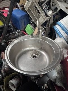 Zlew okrągły z baterią i syfonem 50cm