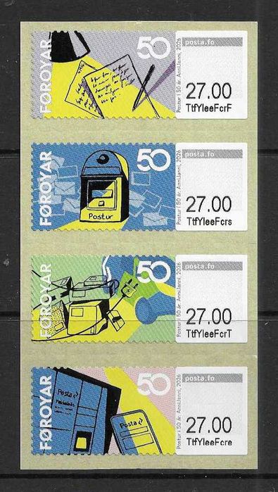 VENDA - FILATELIA - Emissão "50 Anos de Serviço Postal - Ilhas Faroé"