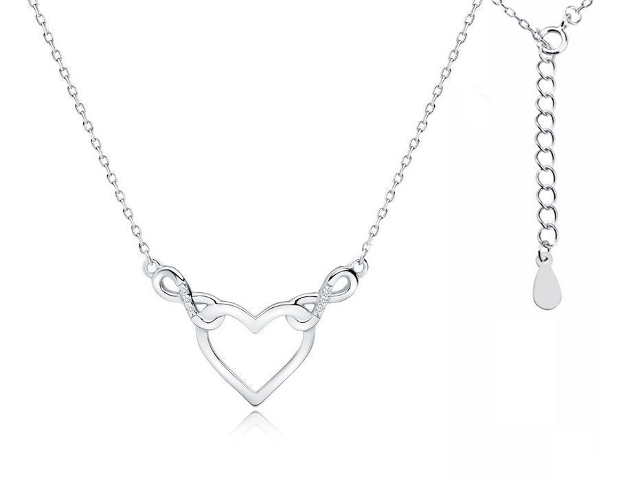 Rodowany Naszyjnik Celebrytka Serce Nieskończoność Z1842Nr
