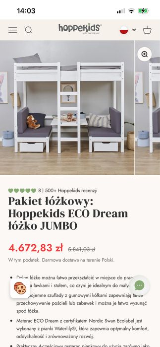 Lóżko pietrowe z kanapą, biurkiem, rozkladane