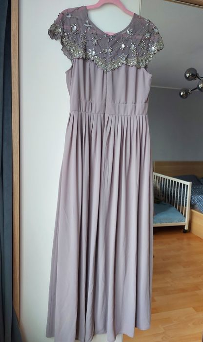Szara sukienka maxi