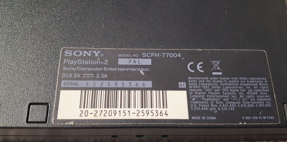 Konsola SONY PlayStation 2 Slim PS2 SCPH-77004 Date Code 6C
