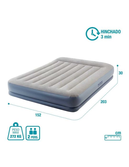 Colchão Insuflável INTEX Queen Mid-Rise Pillow Rest