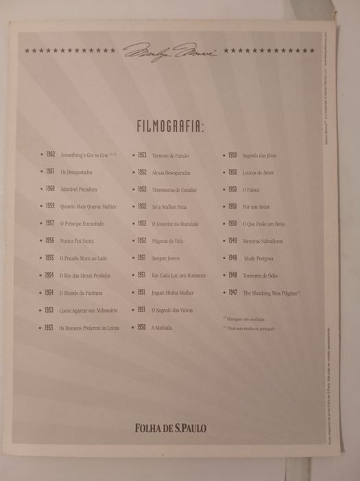 Posters com filmografia